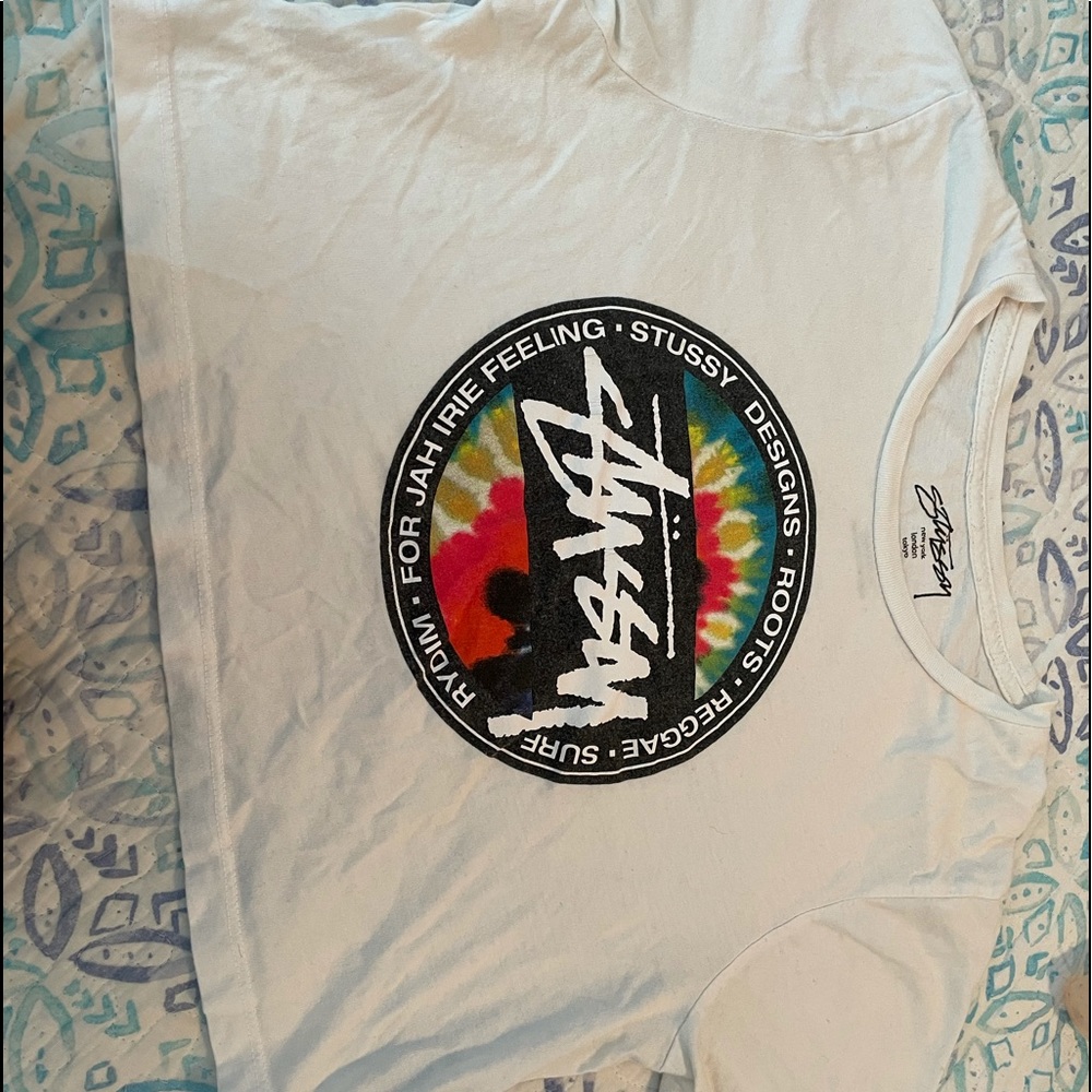 White crop top stussy